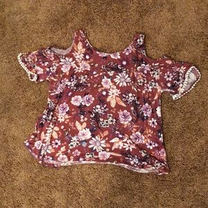 Rosey Cold Shoulder Top